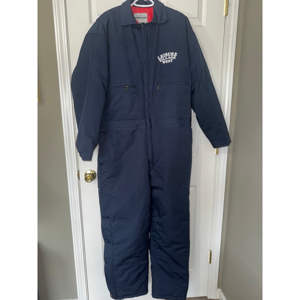 SteelGuard Aramark Style 321 Insulated Coveralls Men's L Navy Jumpsuit Workwear